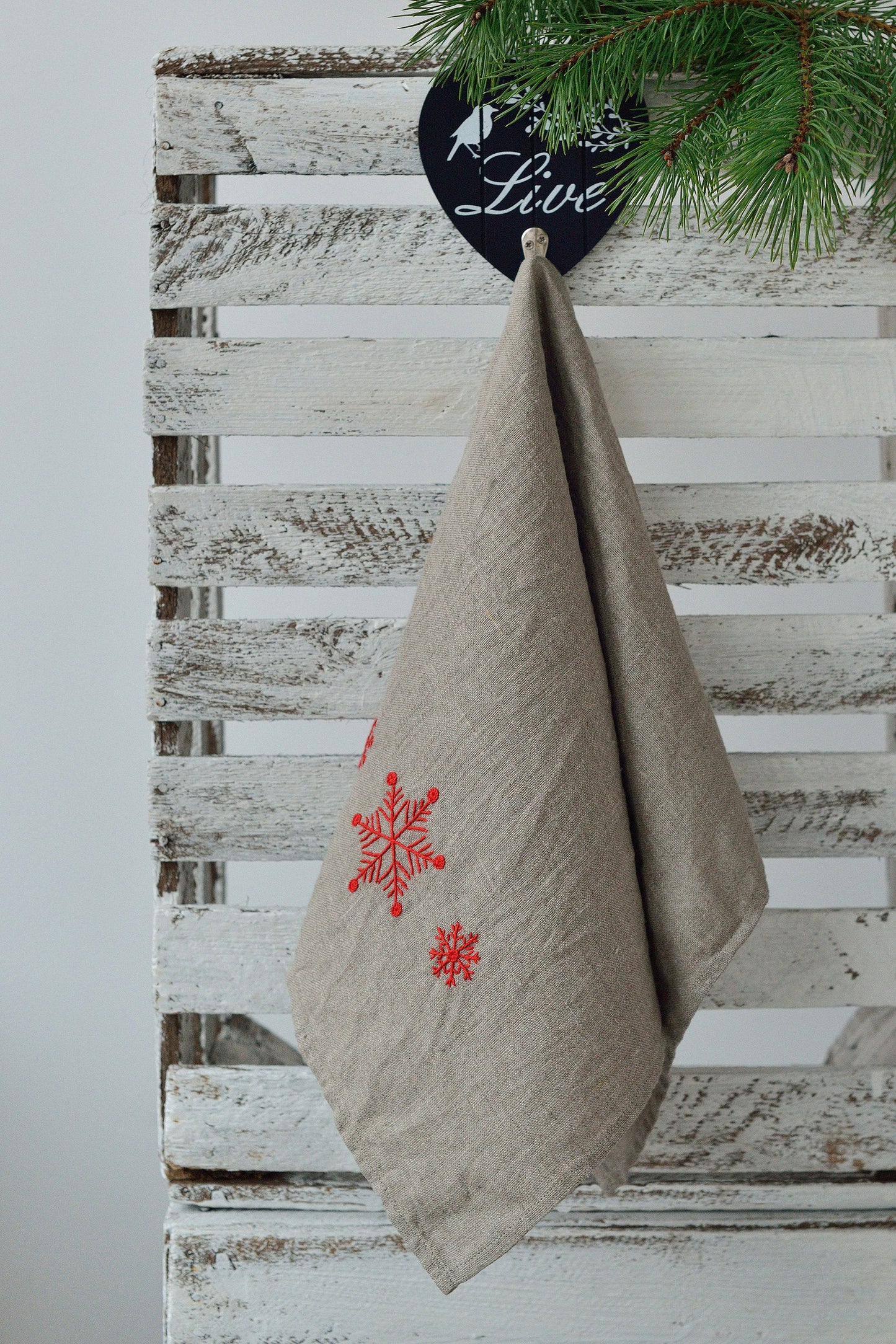 Linen Towel SNOWFLAKE