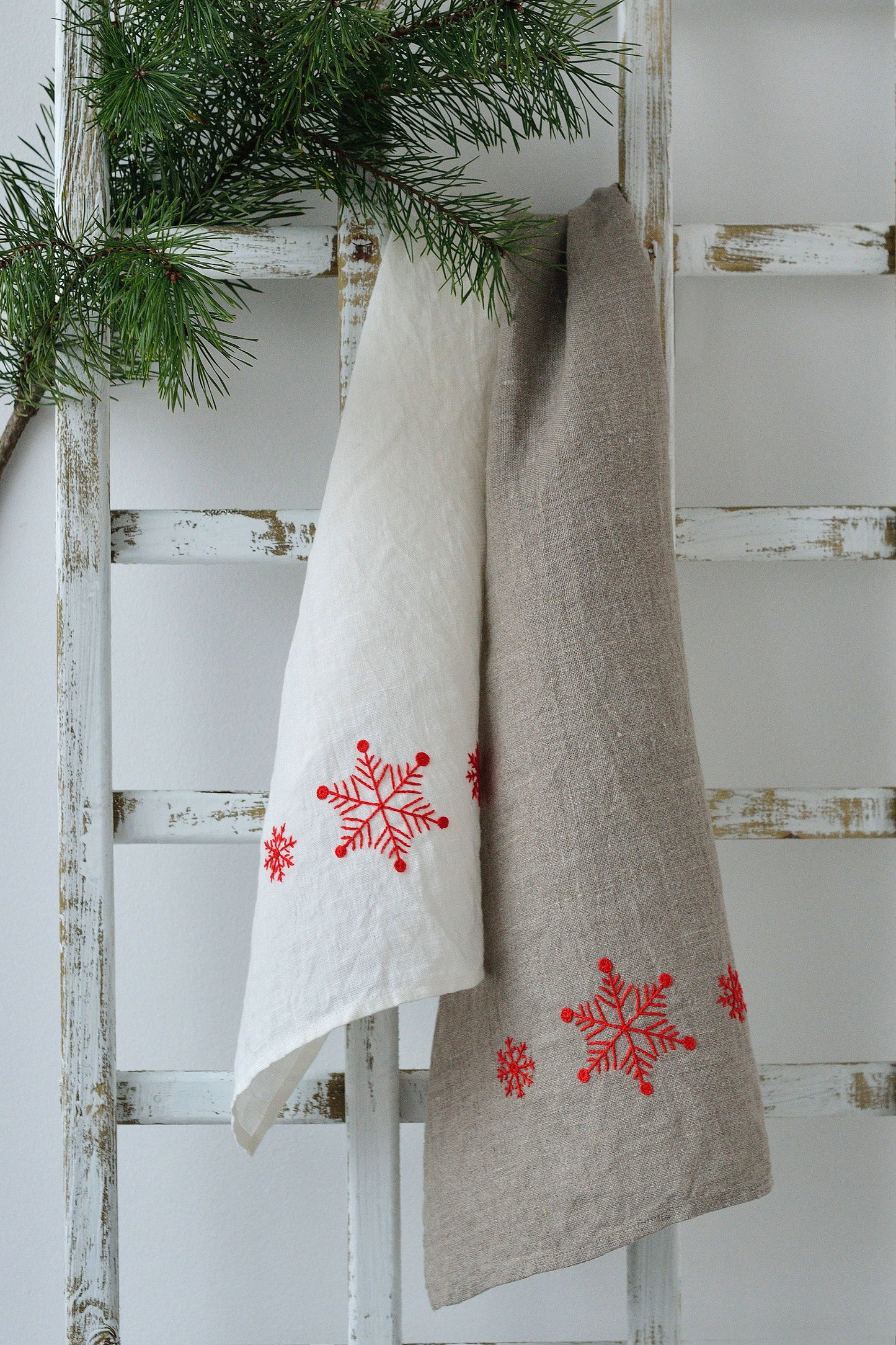 Linen Towel SNOWFLAKE