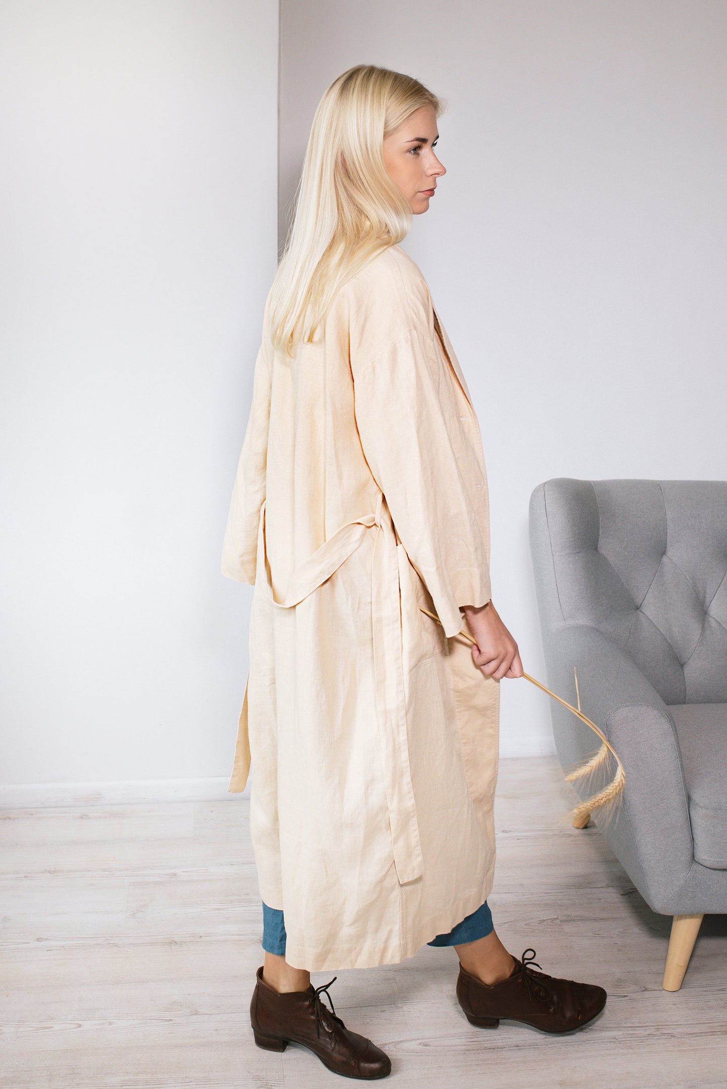 Linen Long Loose Oversize Coat REGINA