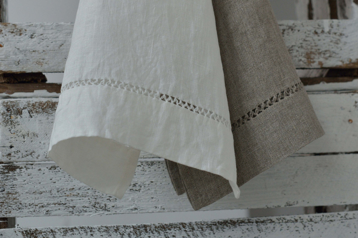 Linen Towel Natural With Drawnwork/ Organic Towel Vintage Handstitched/ Linen Hand Towel Hygge/ Luxury Christmas Linen Gift