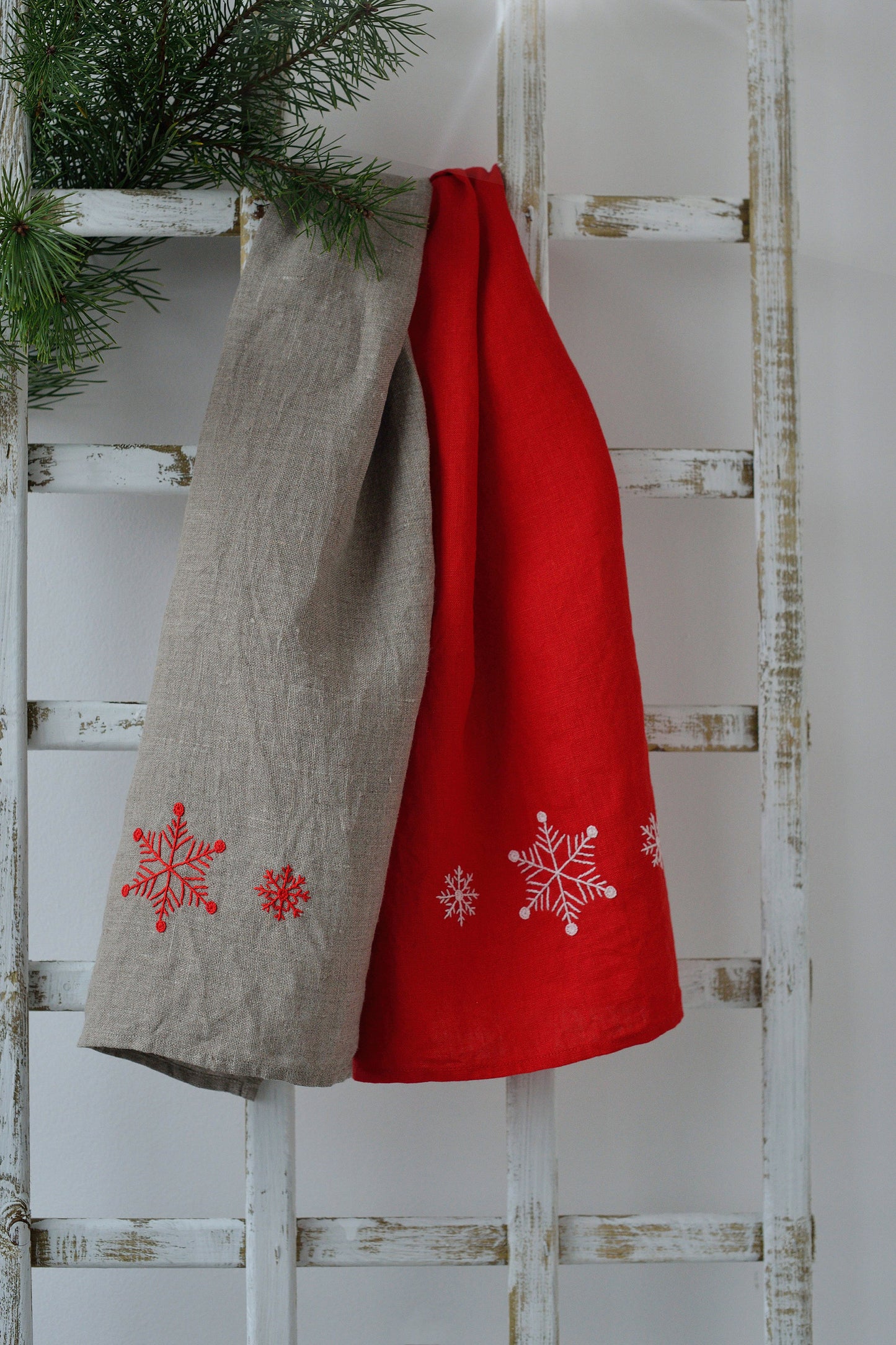 Linen Towel SNOWFLAKE