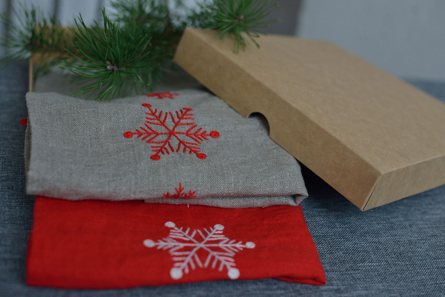 Linen Towel SNOWFLAKE