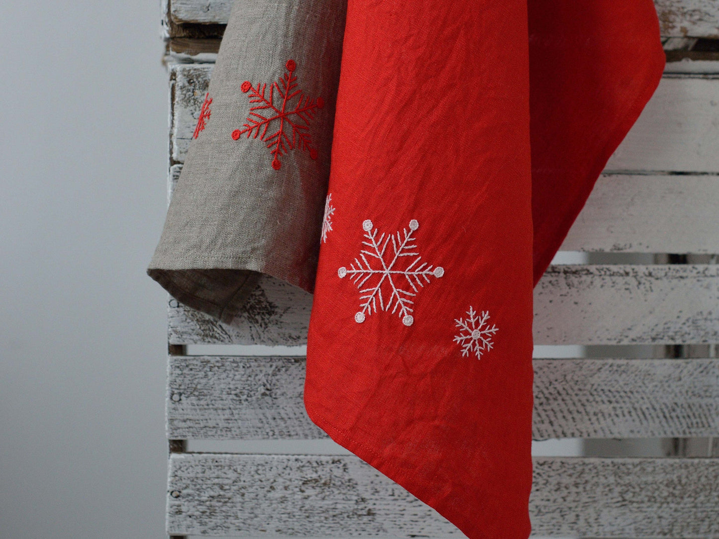 Linen Towel SNOWFLAKE