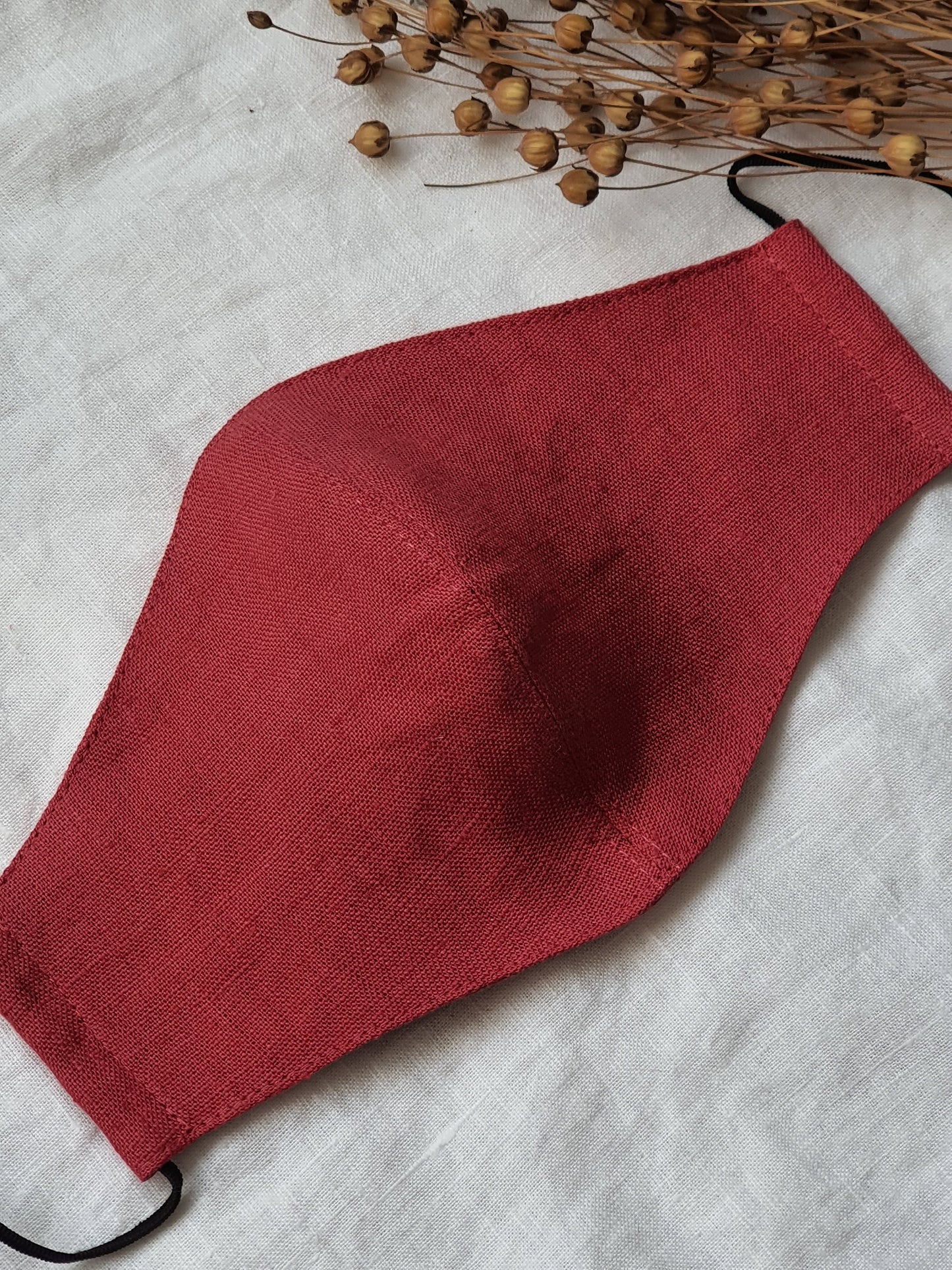 Linen Face Mask for Adults/ Reusable Organic Mask With Filter Pocket