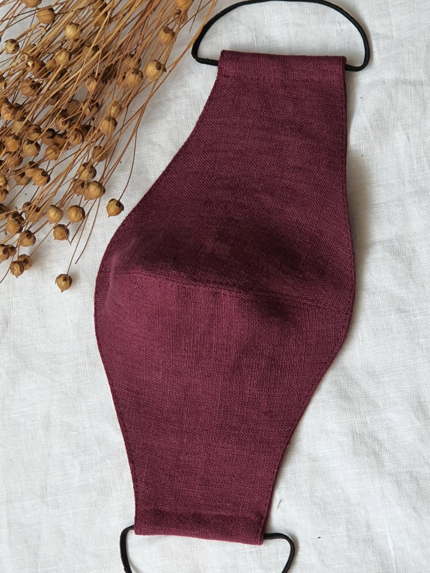 Linen Face Mask for Adults/ Reusable Organic Mask With Filter Pocket