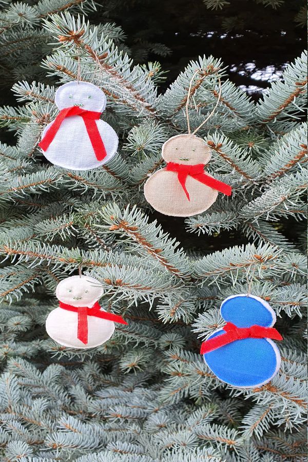 Christmas Tree Decoration/ Linen Handmade Toys for Christmas/ Zero Waste Product