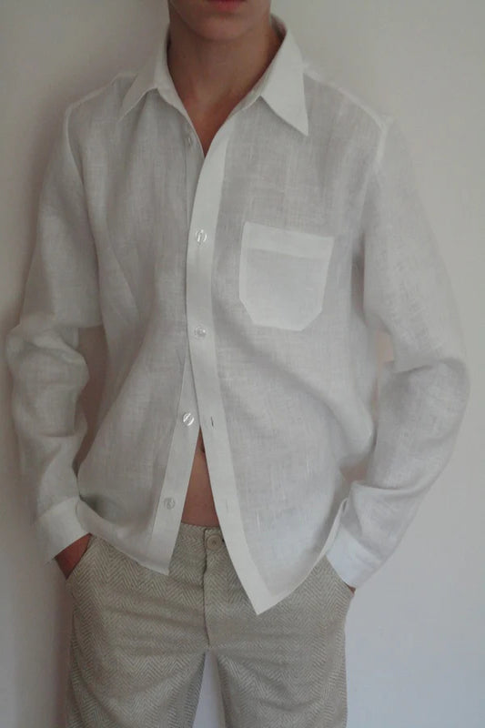 Linen classic shirt for boy 6-12 years