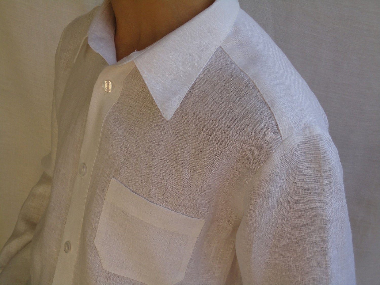 Linen classic shirt for boy 6-12 years