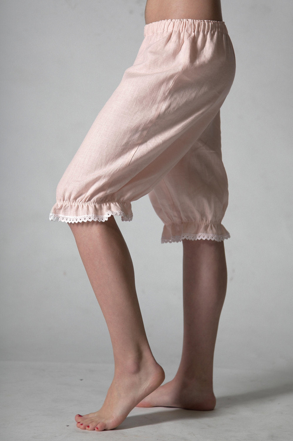 Linen Bloomers ANASTASIA Laced Knee Length/ Victorian Style Underwear