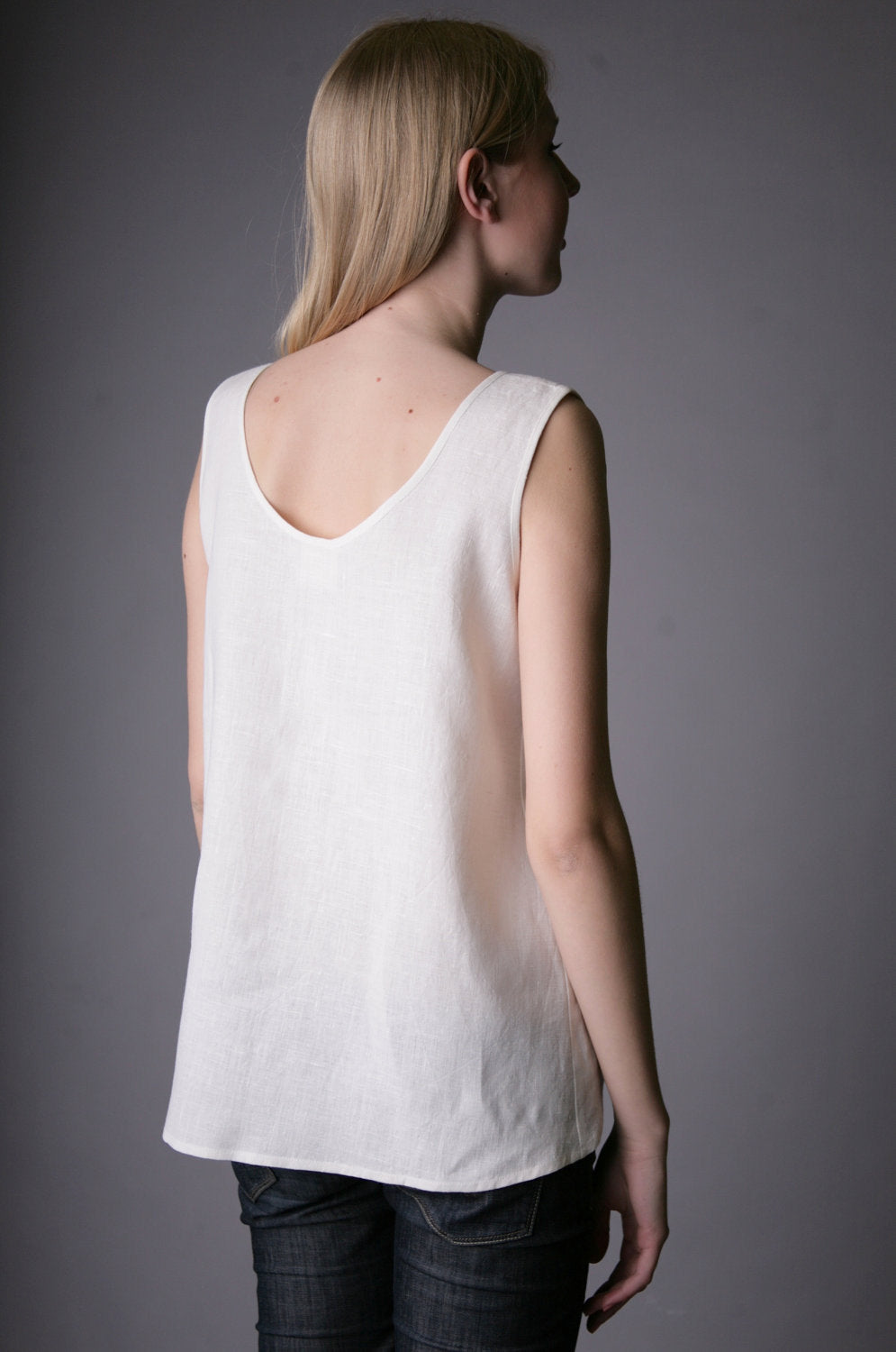 Linen Top ANTIQUE with Front Lace Decor