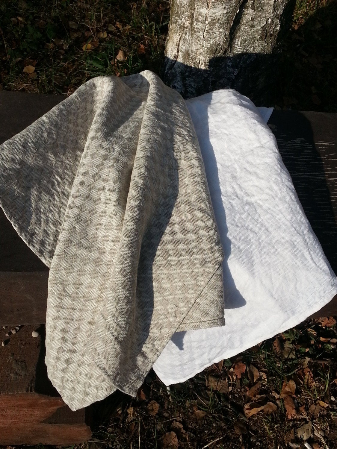 Linen kitchen/dish/hands/guest Towels Set of 2 in Checked design