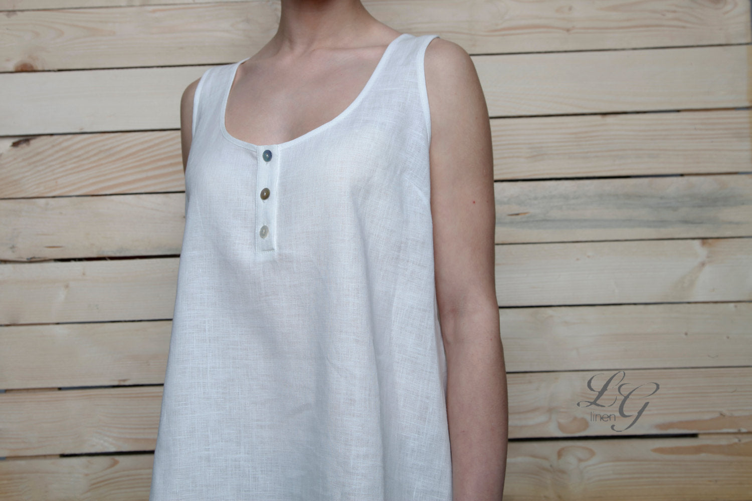 Linen Top LUNA with Laced At Back