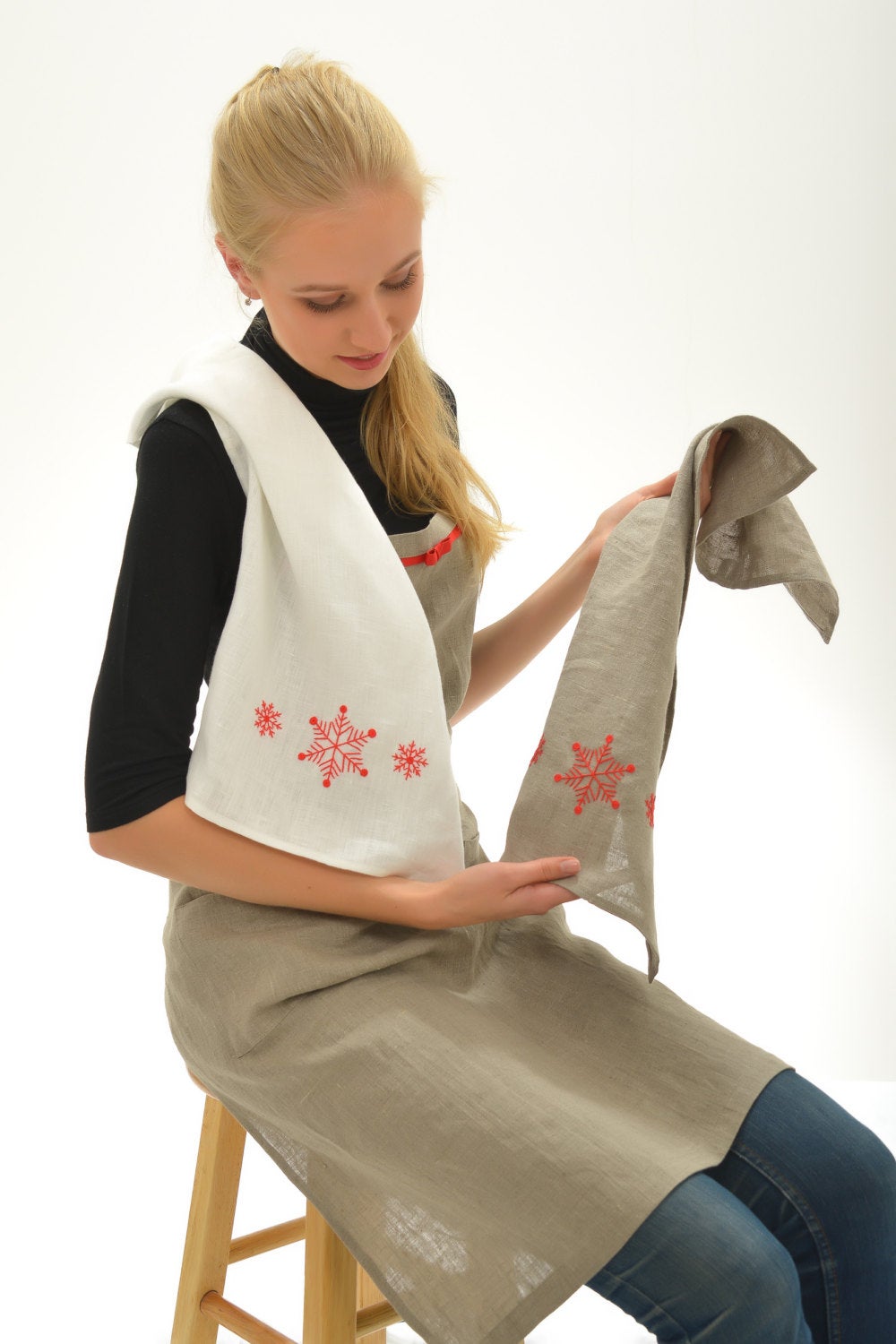 Linen Towel SNOWFLAKE
