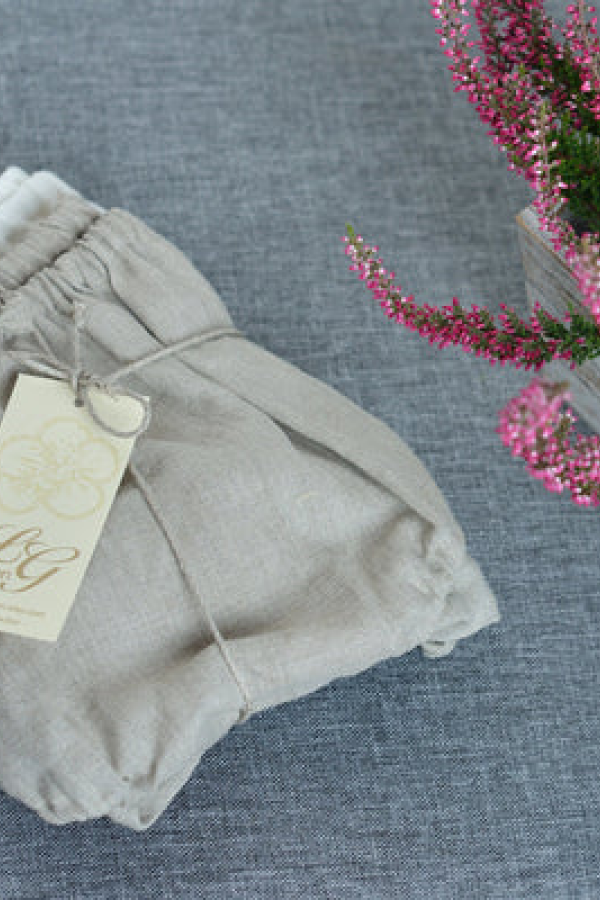 Set of Two Linen Vintage Style Panties High Waisted