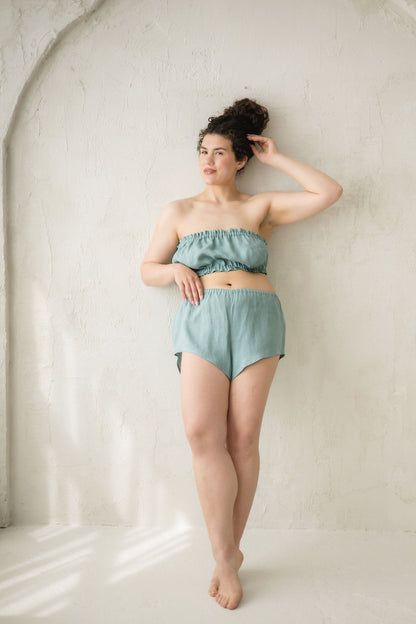 French Linen Underwear Set for Women