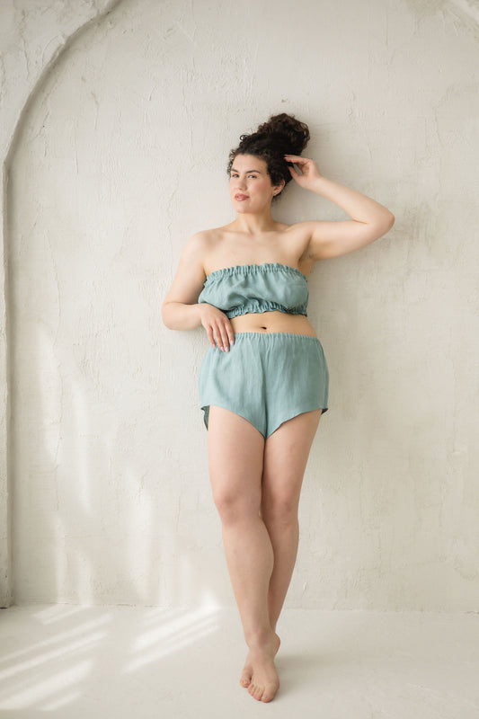 French Linen Underwear Set for Women