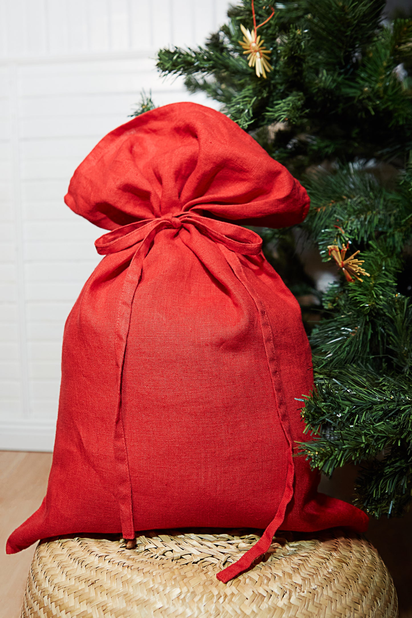 Linen Christmas Santa Gift Sack