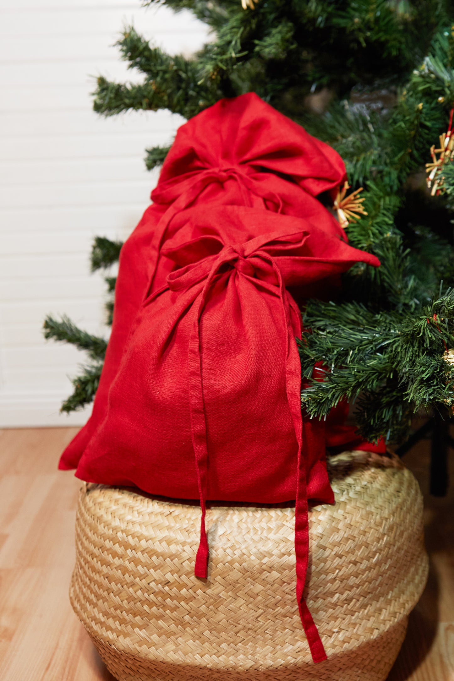 Linen Christmas Santa Gift Sack