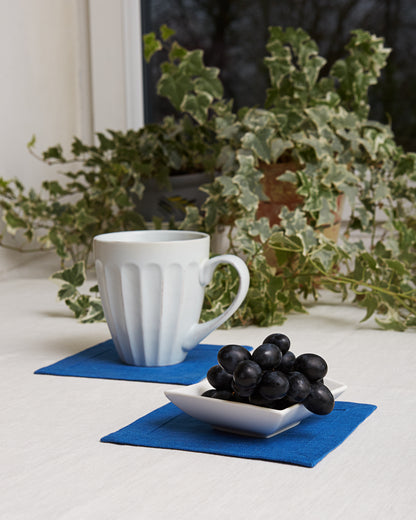 Linen Square Coasters Sets in Natural color