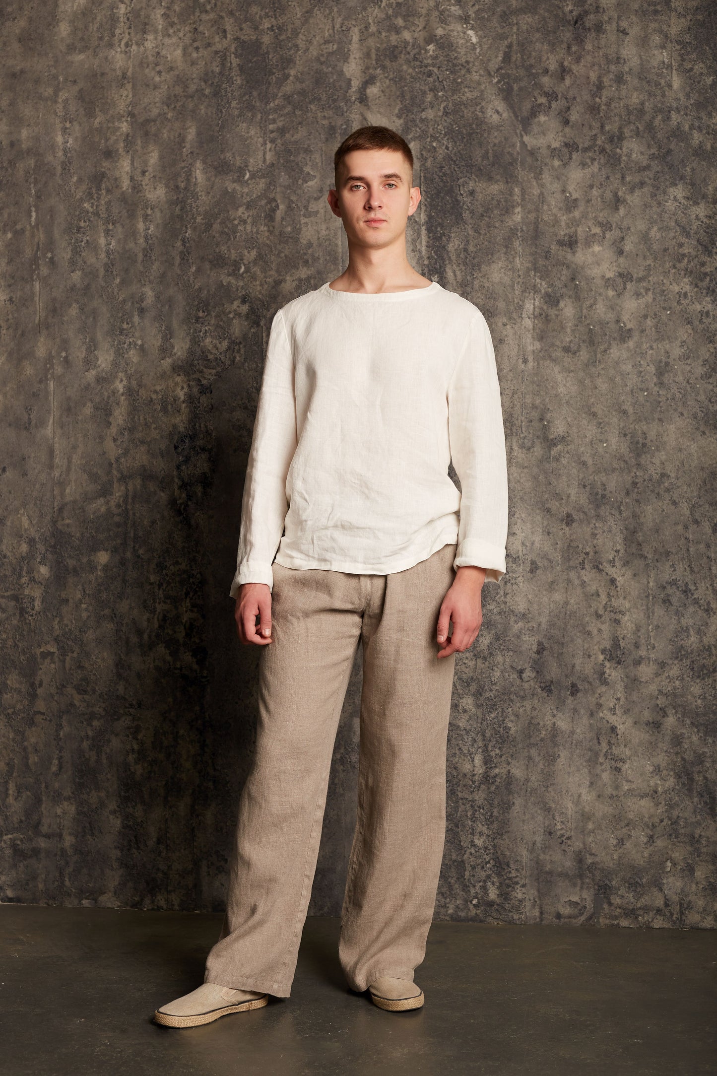 Men's Linen Top PETER with Long Sleeves