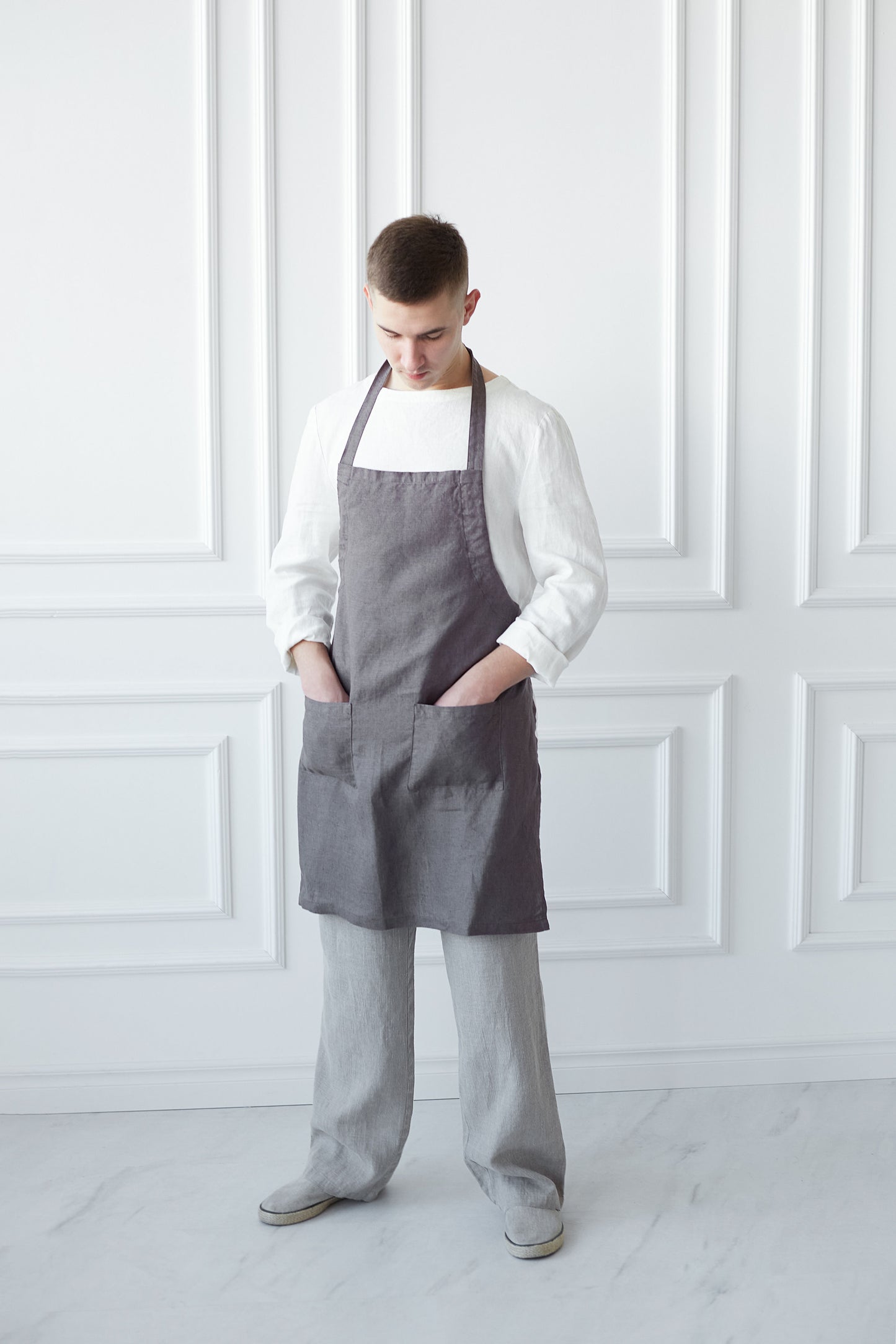 Linen Unisex Apron With Adjustable Straps