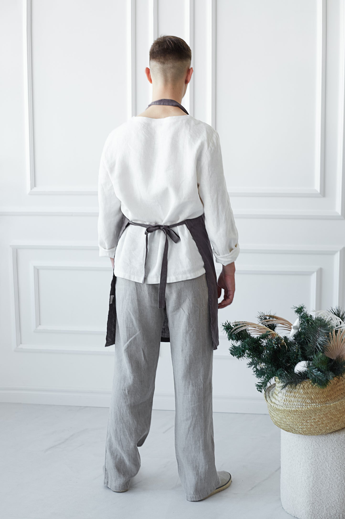 Linen Unisex Natural Apron with Adjustable Straps