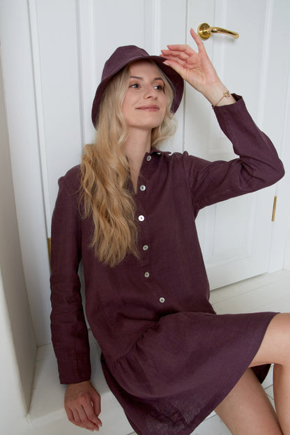 Oversized Linen Dress THERESA Shortsleeved