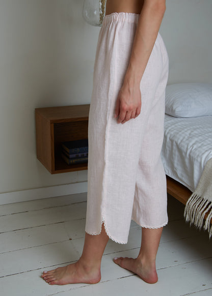 Linen Pajamas ROSIE LACE With Cropped Pants