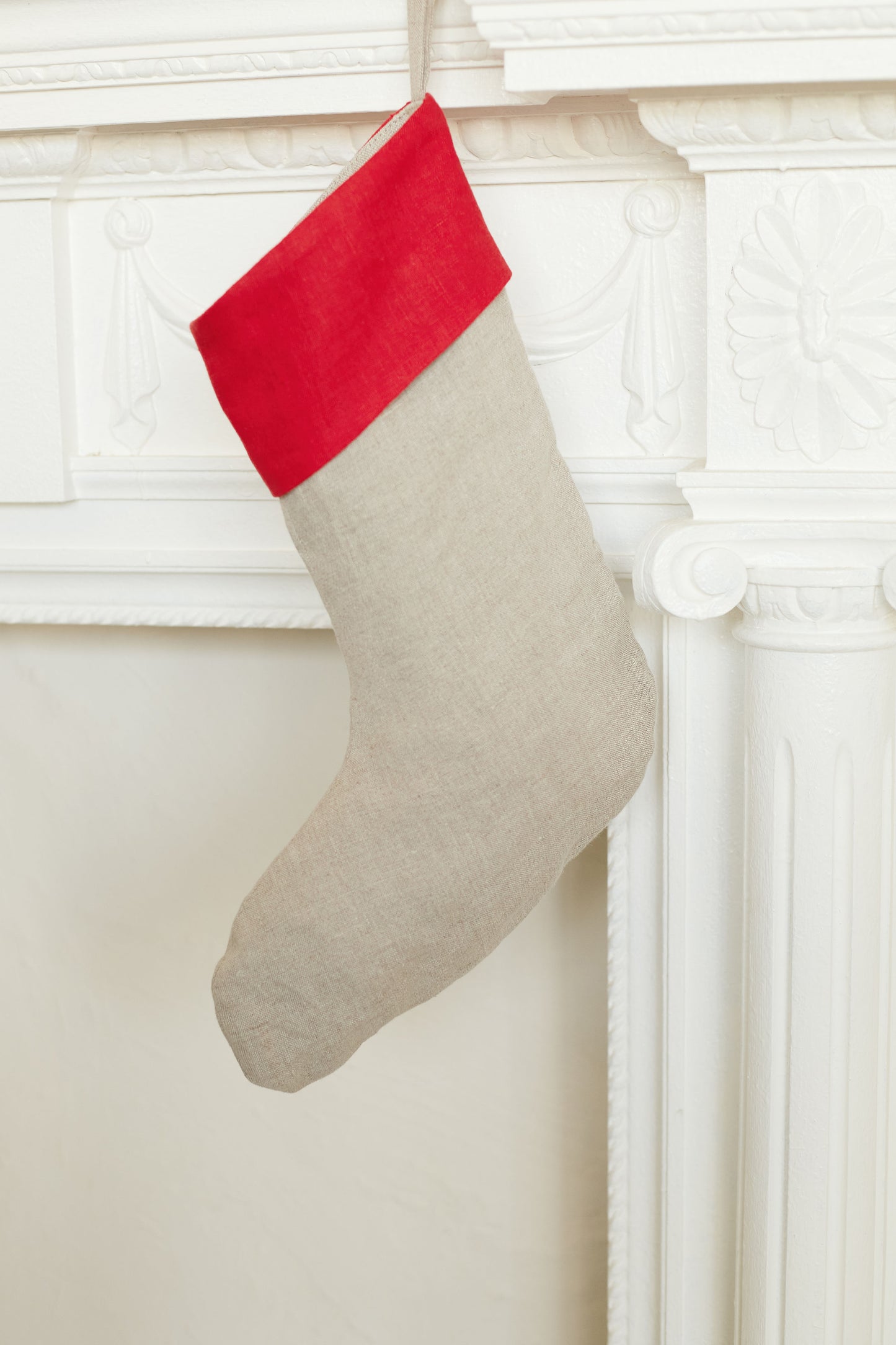 Linen Christmas Stocking