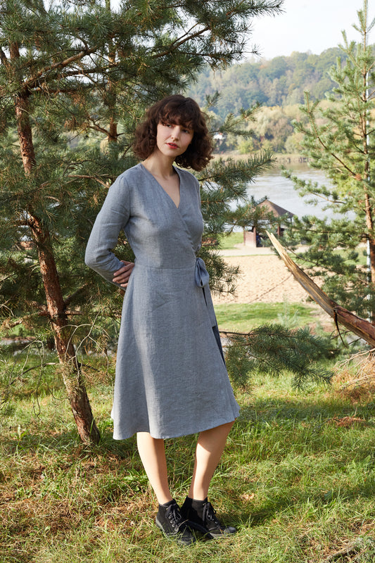 Dress CAMELIA in Linen Wool Blend