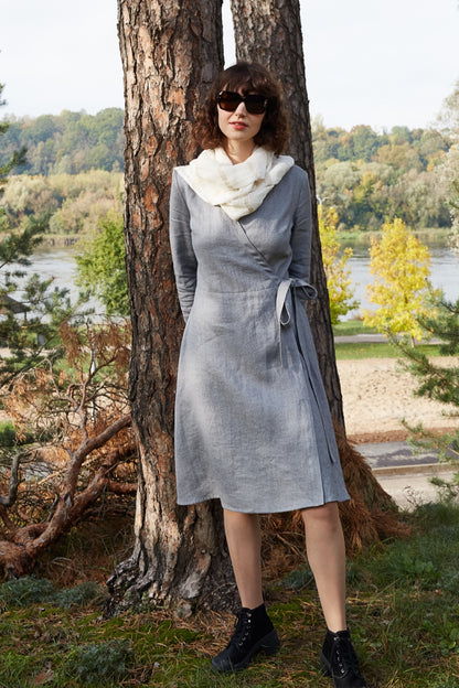 Dress CAMELIA in Linen Wool Blend