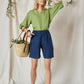 Linen Loose Top LUNA in Green