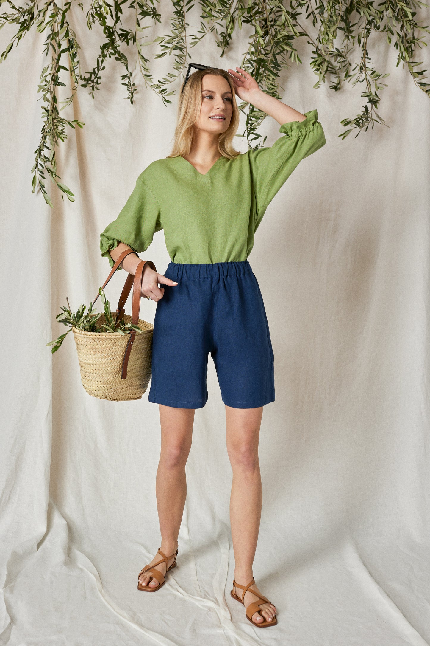 Linen shirt Lilou in green