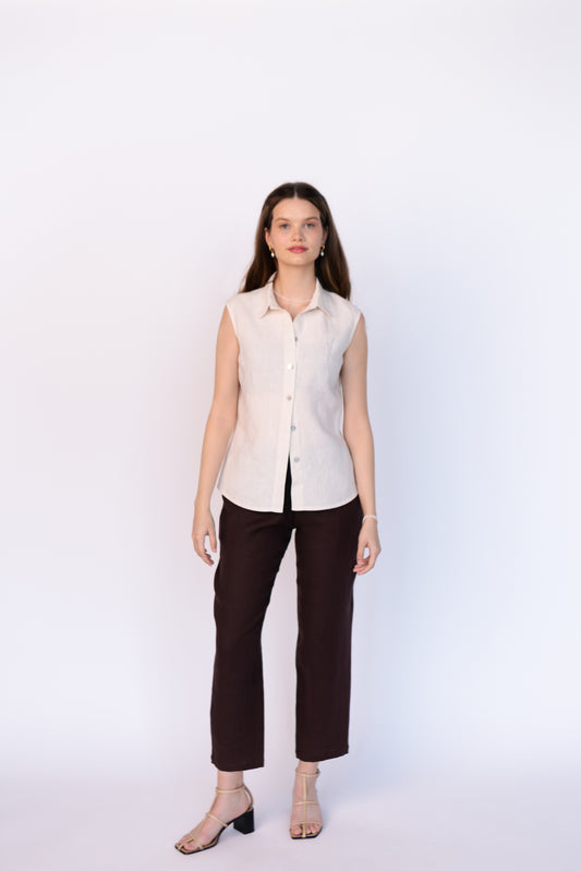 Linen Sleeveless Shirt LENA