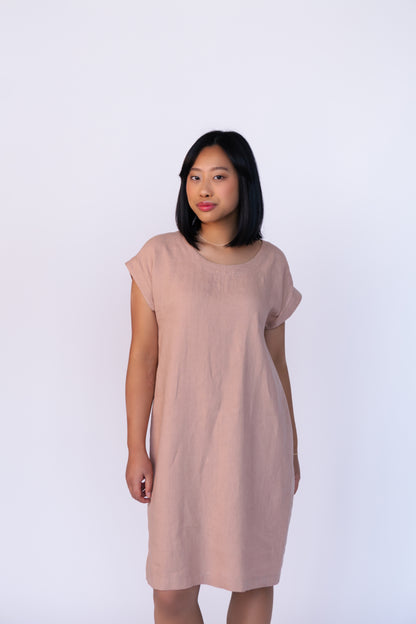 Linen Summer Dress ELIANA in Midi Length