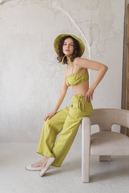 Linen Summer Hat with Wide Brims
