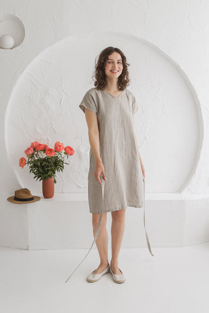 Linen WORK Dress Midi Length
