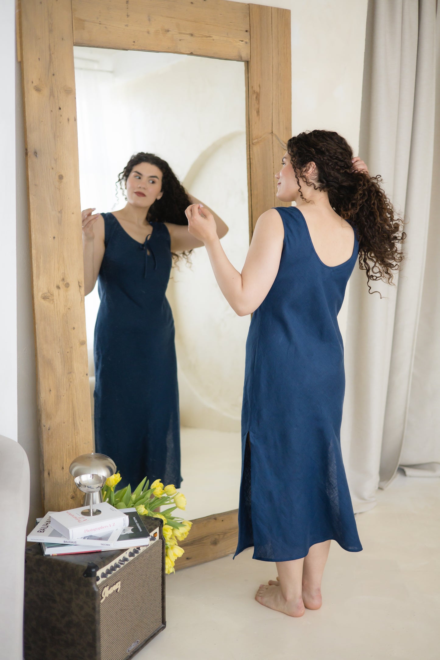 Linen Long Night Gown DEW