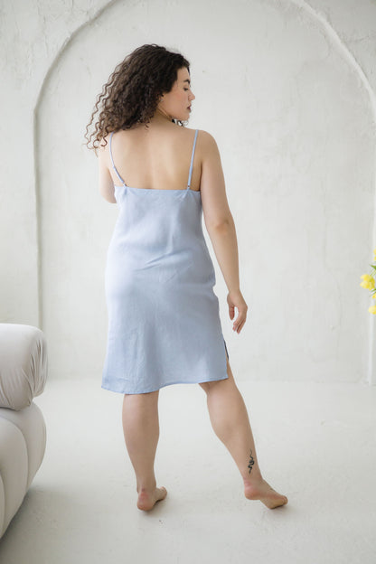 Linen Midi Slip Nightgown GABIJA