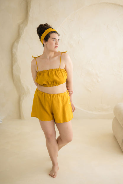High Waisted Linen French Knickers
