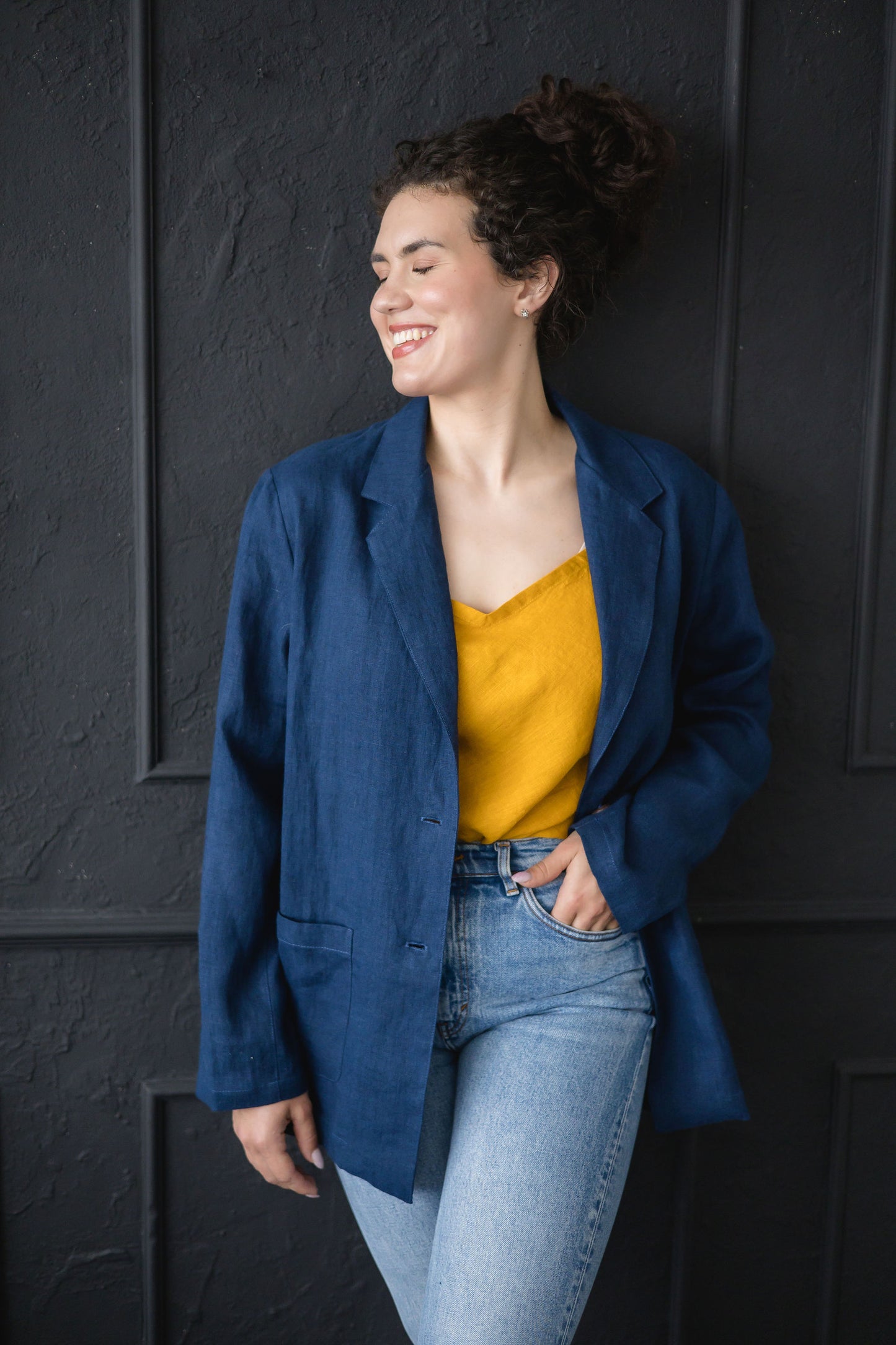 Fitted Silhouette Linen Jacket NOLAN