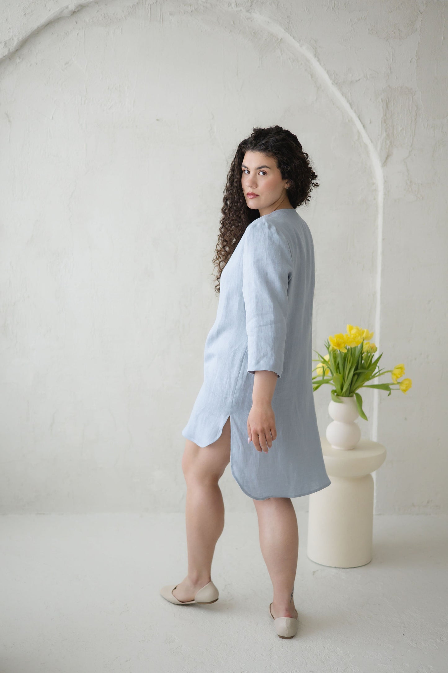 Oversized Linen Shirt Dress MARTA