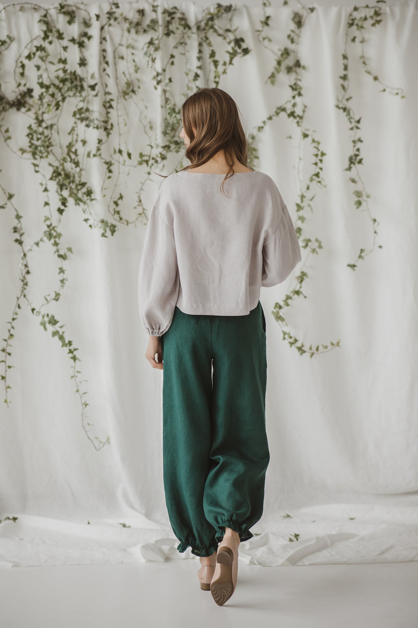 Women's Linen Bloomer Pants FLORA- Relaxed Loungewear