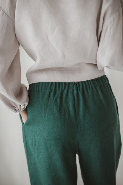 Women's Linen Bloomer Pants FLORA- Relaxed Loungewear