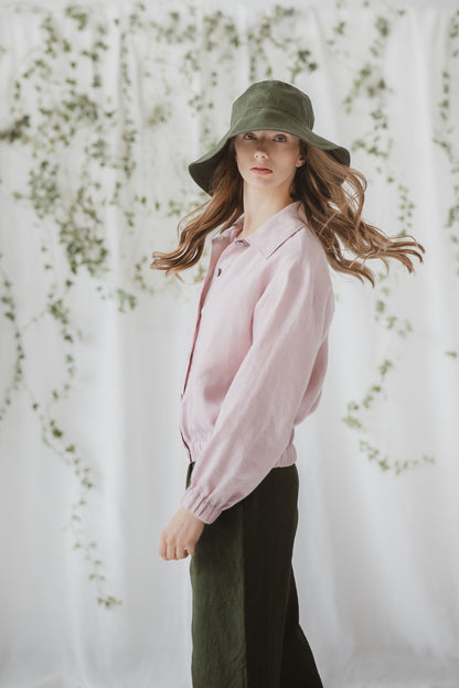 Sun Hat in Linen with Wide Brims
