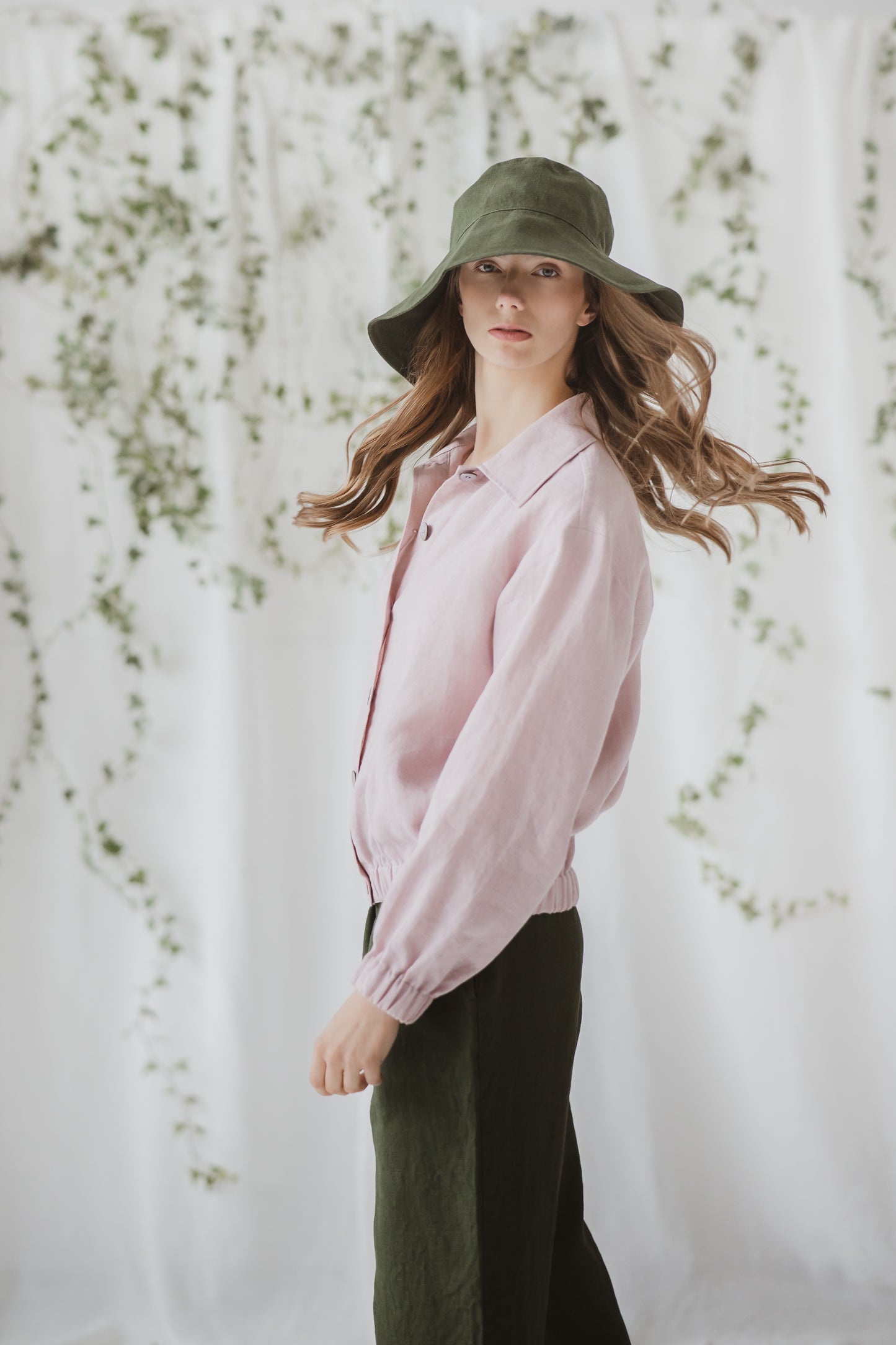 Linen Holiday Travel Sun Hat with Wide Brims