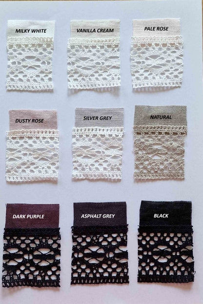 Blue Linen Midi Dress MILA with Open Lace Back