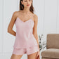 Linen Summer Pajamas CONSTANCE-2 with Shorts Drawstringed