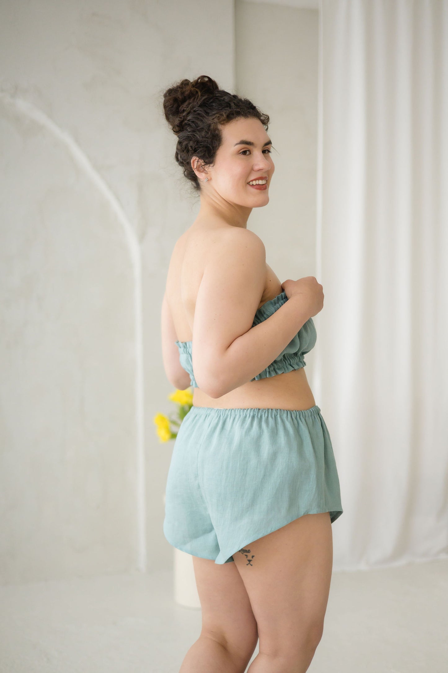 French Linen Underwear Set for Women