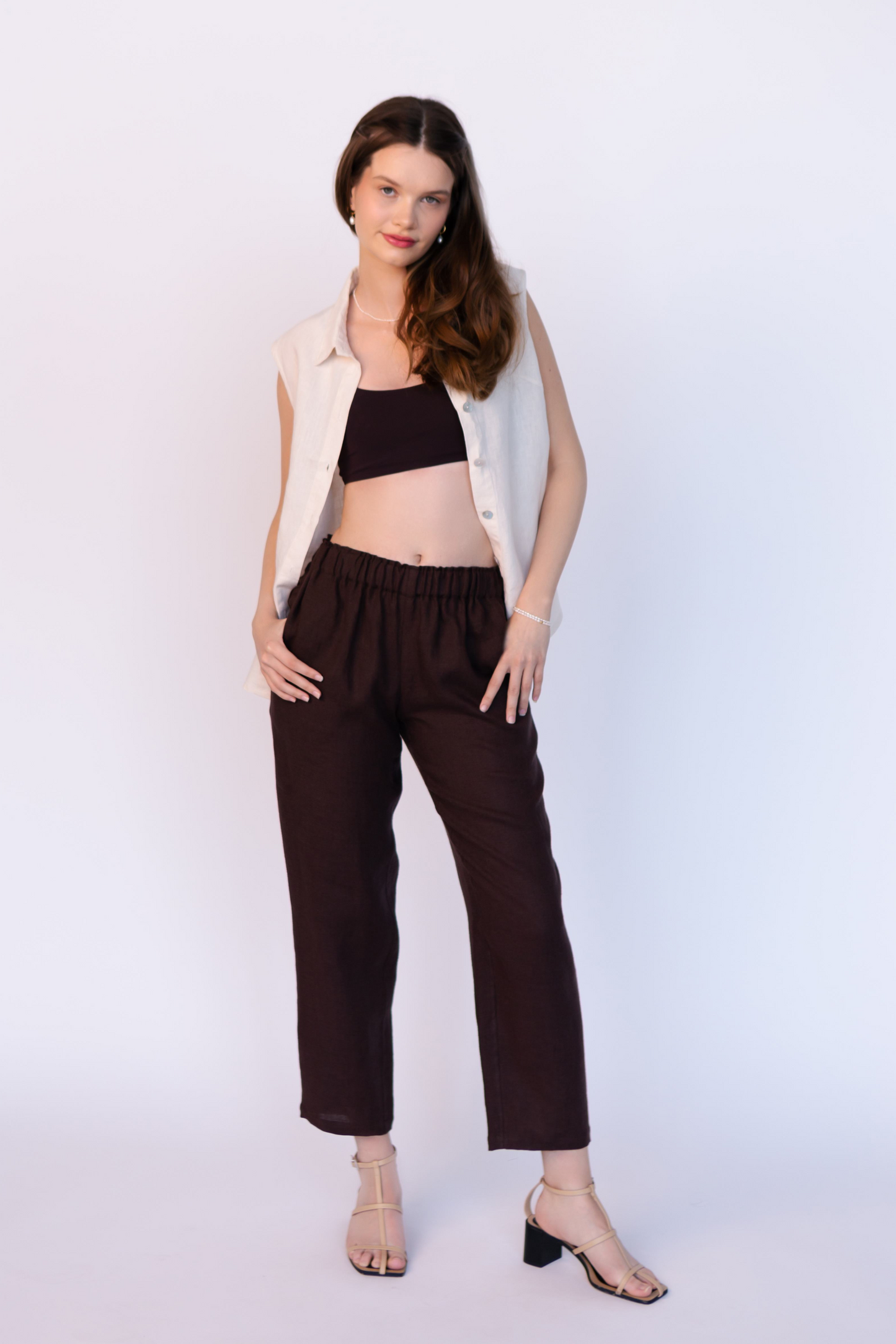 Linen Tapered Pants BARBARA